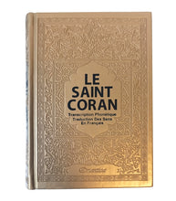 Charger l&#39;image dans la galerie, Le Saint Coran - Transcription phonétique et Traduction des sens en français - Edition de luxe (Couverture cuir de couleur Dorée - Or)
