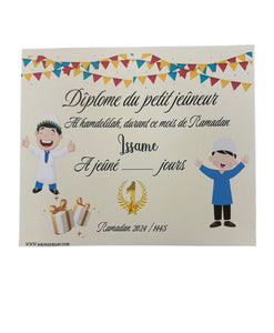 Diplôme du petit jeûneur garçon