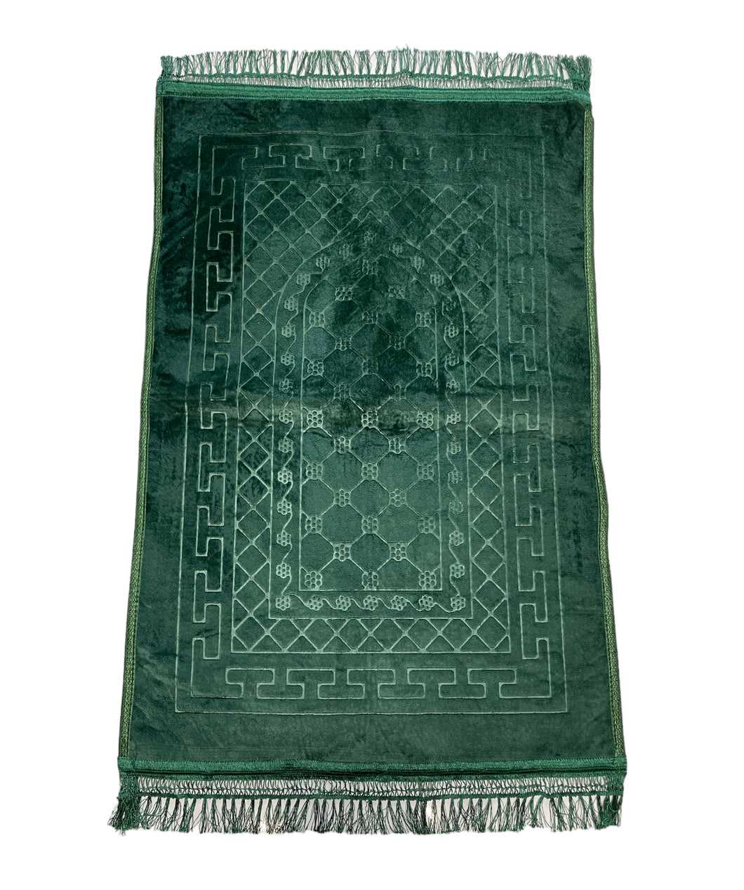 Grand Tapis de Prière -Vert- Molletonné, Épais et Très Doux - Confortable et Anti-Dérapant