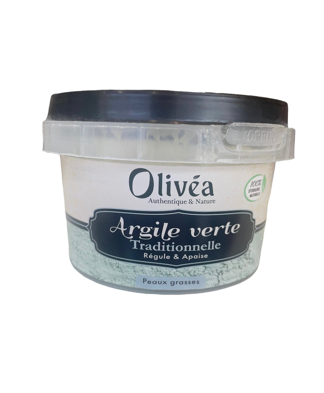 Argile verte traditionnelle Olivéa 100% naturel - Pot de 200g en poudre