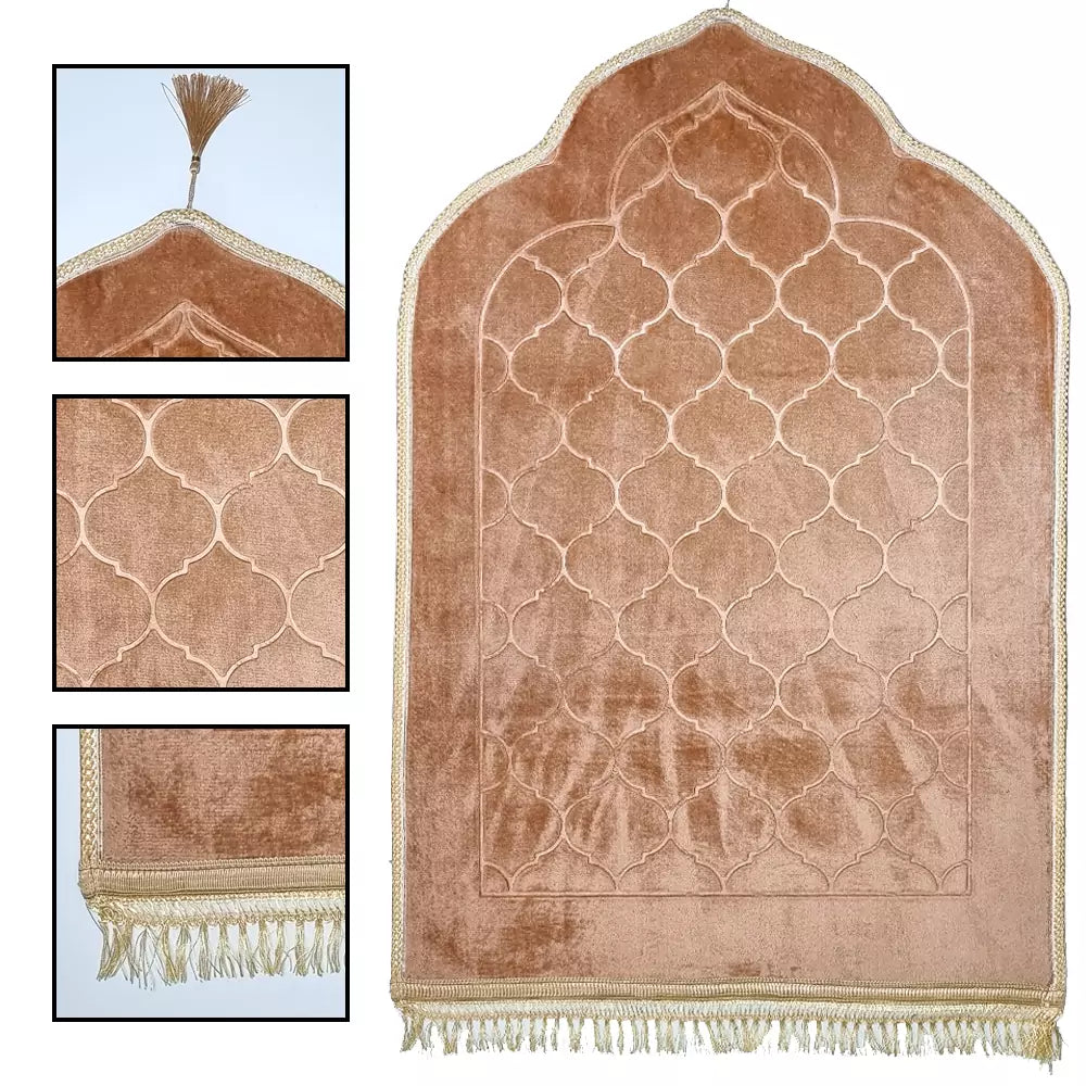 Tapis de prière Arc velours luxe Beige