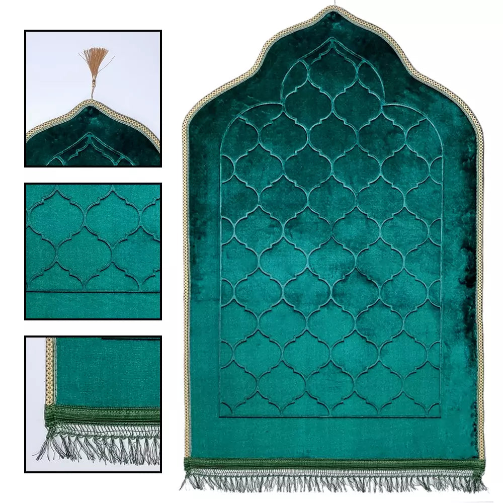 Tapis de prière Arc velours luxe Vert