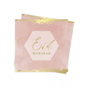 serviette rose eid mubarak