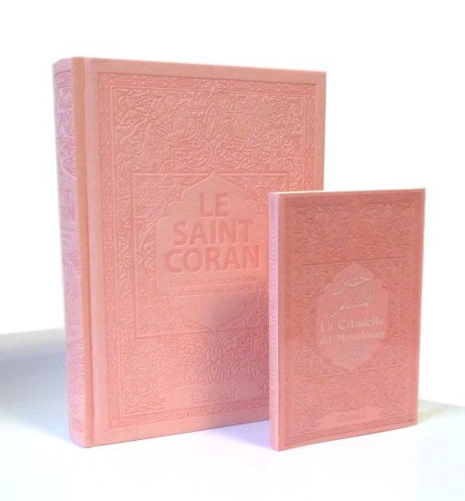 Pack Coran et la Citadelle du Musulman (français / arabe / phonétique) couleur rose pale