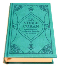 Charger l&#39;image dans la galerie, Le Noble Coran (bilingue français/arabe) - couverture cartonnée en daim vert clair
