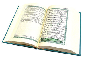 Le Noble Coran (bilingue français/arabe) - couverture cartonnée en daim vert clair