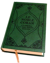 Charger l&#39;image dans la galerie, Le Noble Coran (bilingue français/arabe) - couverture cartonnée en daim vert
