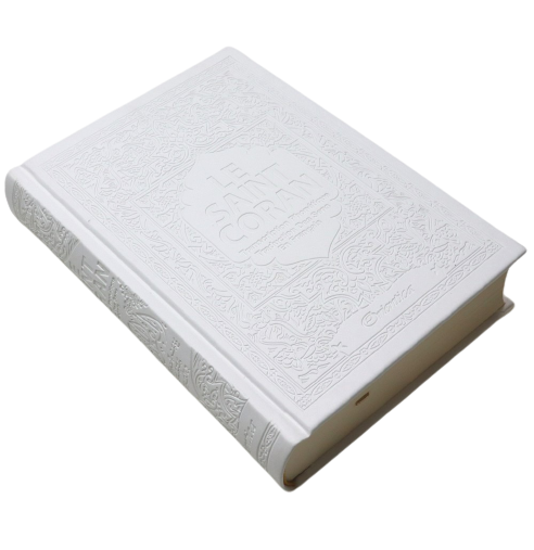 Le Saint Coran - Transcription phonétique et Traduction des sens en français - Blanc - Edition de luxe (Couverture cuir de couleur blanche)