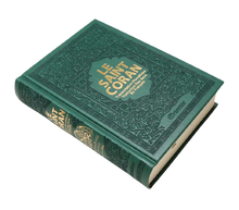 Charger l&#39;image dans la galerie, Le Saint Coran en arabe avec transcription phonétique et Traduction des sens en français - Edition de luxe (Couverture cuir de couleur Vert sapin doré)
