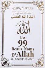 Charger l&#39;image dans la galerie, Les 99 Beaux Noms d&#39;Allah (arabe/français/phonétique) - Blanc doré
