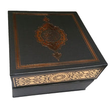 Charger l&#39;image dans la galerie, Boite coffret cadeau vide rigide noir doré pour le Saint Coran (24 x 27 x 5 cm)
