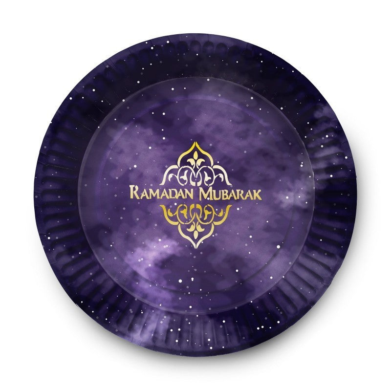 Assiette Ramadan violet / or (6 pièces)