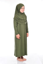 Charger l&#39;image dans la galerie, Robe de prière avec hijab integrer pour enfant
