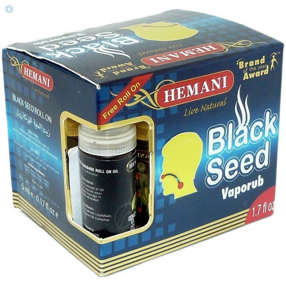 Hemani VAPORUB aux graines noires naturelles avec huile de massage aux herbes noires au cumin