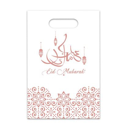 Sachets de bonbons Eid plastique or rose blanc (6pcs)