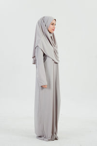Robe prière 1 pièce jersey avec hijab intégrer (Jilbeb de prière)
