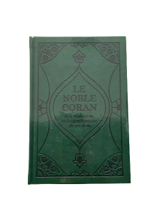 Le Noble Coran (bilingue français/arabe) - couverture cartonnée en daim vert