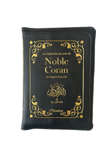 Le Noble Coran en français - La traduction des sens en langue française (Fermeture zip) - Couleur noir