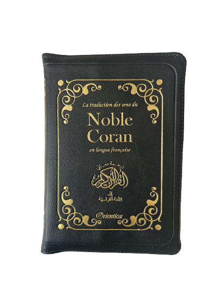 Le Noble Coran en français - La traduction des sens en langue française (Fermeture zip) - Couleur noir