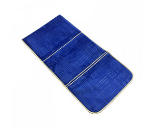 Tapis de prière pliable bleu ultra confortable avec adossoir intégré (dossier - chaise - support pour le dos pour s'adosser)