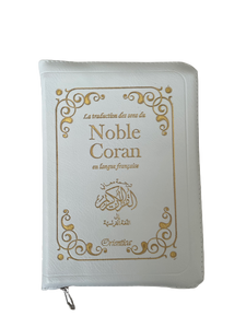 Le Noble Coran en français - La traduction des sens en langue française (Fermeture zip) - Couleur blanc