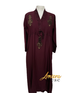 Abaya fille bordeau