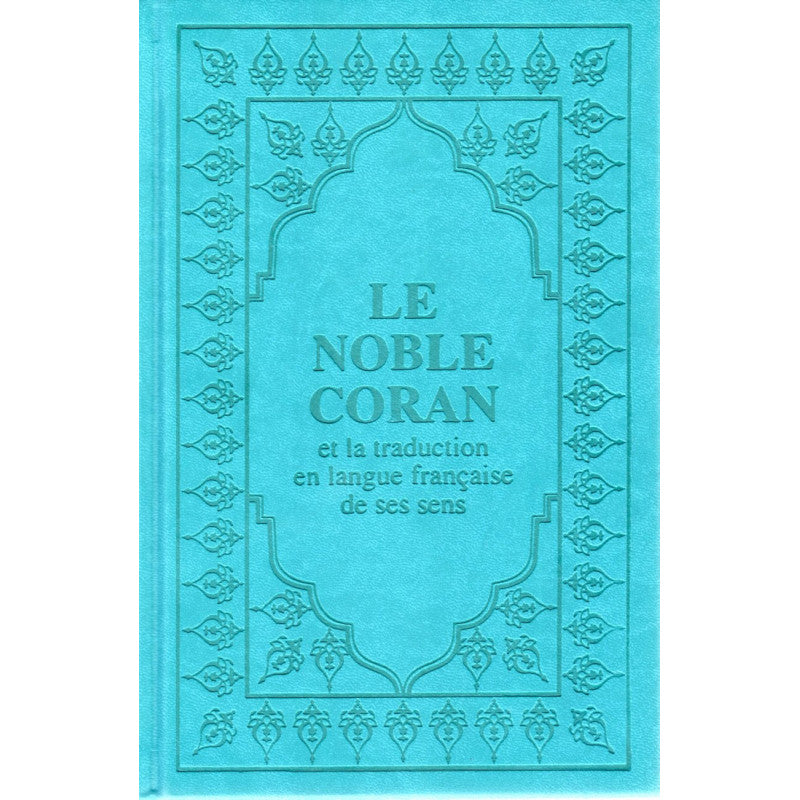 Le Noble Coran (bilingue français/arabe) - couverture cartonnée en daim bleu