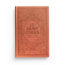 Charger l&#39;image dans la galerie, Le Saint Coran - (Phonétique/ français/arabe) - couverture cartonnée en daim couleur marron
