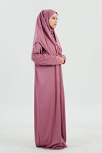 Charger l&#39;image dans la galerie, Robe prière 1 pièce jersey avec hijab intégrer (Jilbeb de prière)

