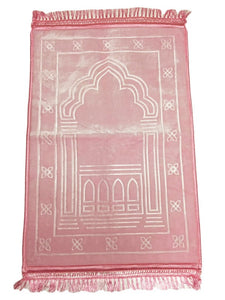 Grand Tapis de Prière - Rose Pâle - Molletonné, Épais et Très Doux - Confortable et Anti-Dérapant