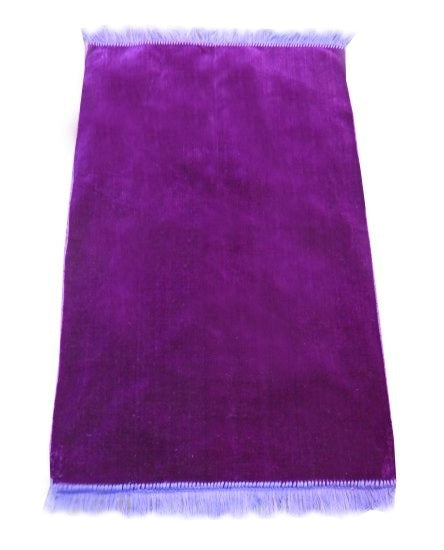 Tapis de prière musulman ultra-doux - Couleur unie mauve-violet sans motif